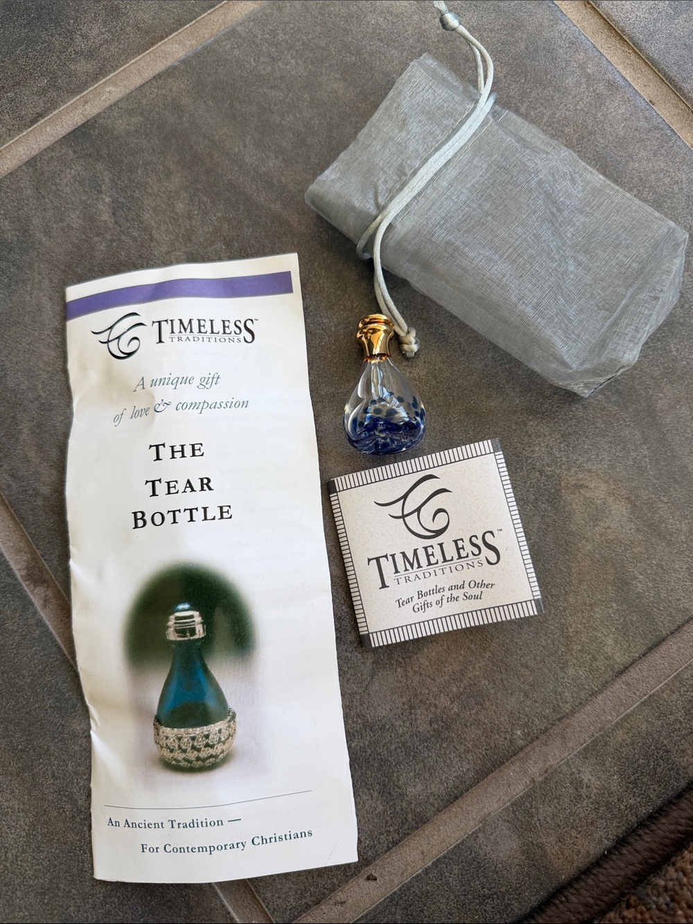 Timeless traditions Tear Bottle with Gold Accent